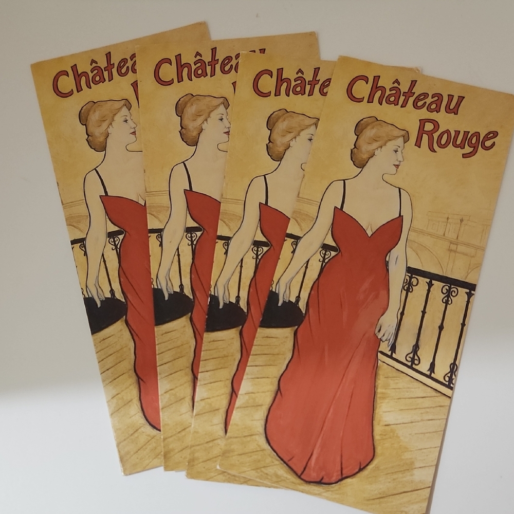 Château Rouge Greeting Four Cards 9.5x4